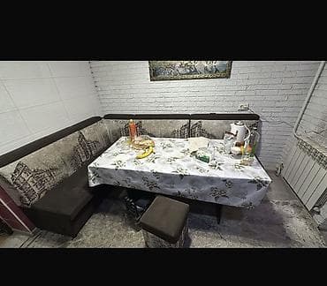 Кухонный мягкий уголок, Б/у, МДФ, цвет - Серый at lalafo.kg Кухонный мягкий уголок, Б/у, МДФ, цвет - Серый