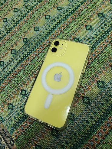 IPhone 11, Б/у, 128 ГБ, Желтый, Чехол, 90 % at lalafo.kg IPhone 11, Б/у, 128 ГБ, Желтый, Чехол, 90 %