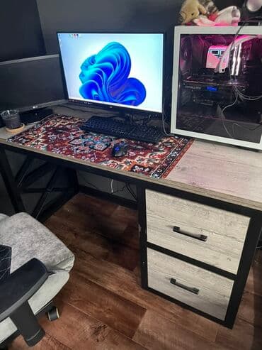 металлический шкаф для документов: Компьютерный/рабочий стол с тумбой и ящиками В индустриальном стиле at lalafo.kg — 2 металлический шкаф для документов: Компьютерный/рабочий стол с тумбой и ящиками В индустриальном стиле — 2