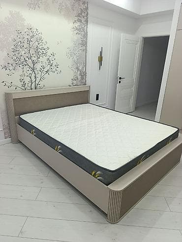 Двуспальная кровать, Новый, С матрасом, длина - 200 см at lalafo.kg Двуспальная кровать, Новый, С матрасом, длина - 200 см