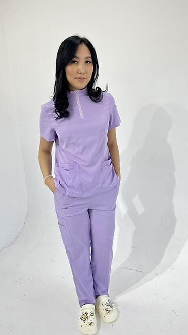 Женский/мужской комплект медицинской формы, цвет лаванда. - Верх с at lalafo.kg Женский/мужской комплект медицинской формы, цвет лаванда. - Верх с