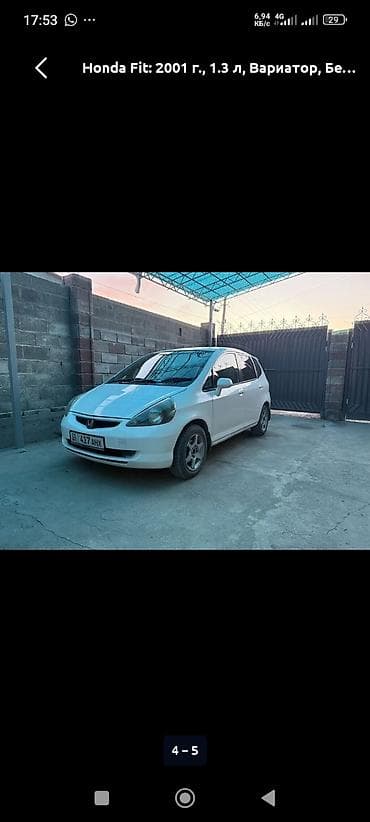Honda Fit: 2001 г., 1.3 л, Вариатор, Бензин, Хэтчбэк at lalafo.kg Honda Fit: 2001 г., 1.3 л, Вариатор, Бензин, Хэтчбэк