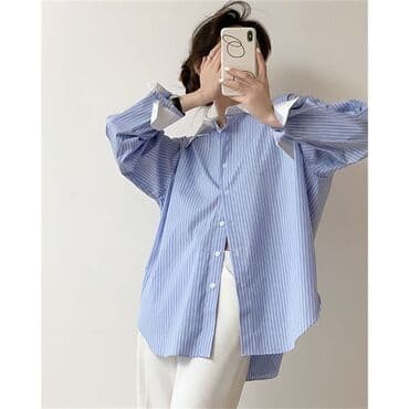 Рубашка, Оверсайз, В полоску, Китай at lalafo.kg Рубашка, Оверсайз, В полоску, Китай