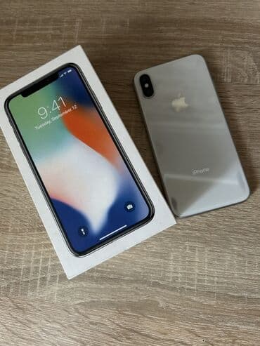 IPhone X, 64 ГБ, Белый, Коробка, 70 % at lalafo.kg IPhone X, 64 ГБ, Белый, Коробка, 70 %