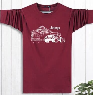 ПРОДАЮ Футболка "Jeep" с длинным рукавом, хлопок, бордовая, новая at lalafo.kg ПРОДАЮ Футболка "Jeep" с длинным рукавом, хлопок, бордовая, новая