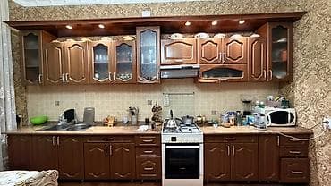 Кухонный гарнитур, цвет - Коричневый, МДФ at lalafo.kg Кухонный гарнитур, цвет - Коричневый, МДФ