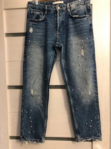 Джинсы, Прямые, Средняя талия, L at lalafo.kg Джинсы, Прямые, Средняя талия, L