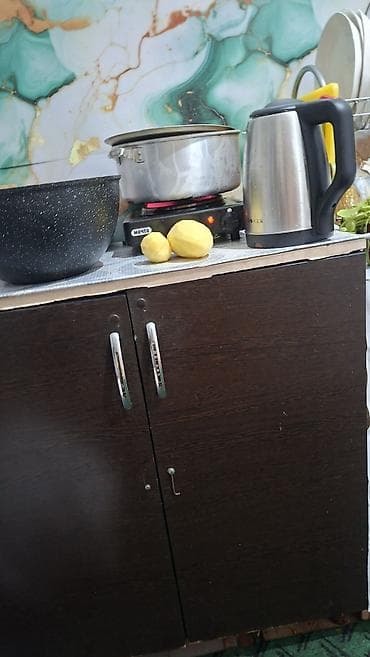 Тумба для кухни, Без мойки, Напольная, ДСП, цвет - Коричневый at lalafo.kg Тумба для кухни, Без мойки, Напольная, ДСП, цвет - Коричневый