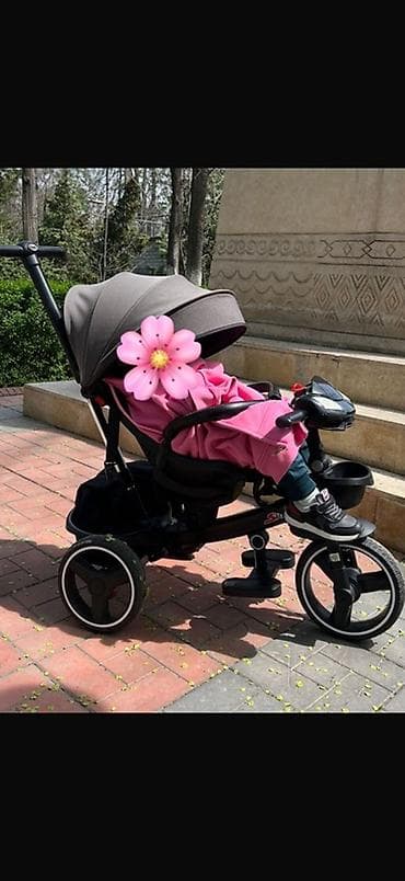 Детский трехколесный велосипед-трансформер с родительской ручкой и at lalafo.kg Детский трехколесный велосипед-трансформер с родительской ручкой и