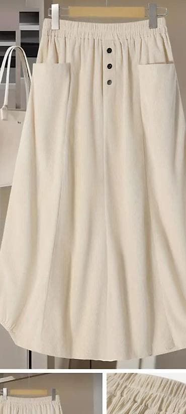 Юбка, Модель юбки: Трапеция, Миди, Вельвет, По талии at lalafo.kg Юбка, Модель юбки: Трапеция, Миди, Вельвет, По талии