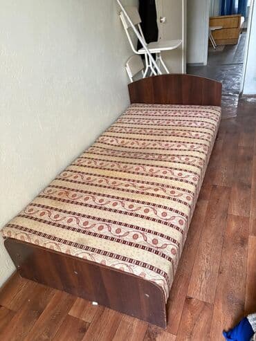 Односпальная кровать, С матрасом, длина - 195 см at lalafo.kg Односпальная кровать, С матрасом, длина - 195 см