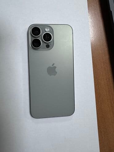 IPhone 15 Pro Max, Б/у, 256 ГБ, Natural Titanium, Защитное стекло, Кабель, Коробка, 86 % at lalafo.kg IPhone 15 Pro Max, Б/у, 256 ГБ, Natural Titanium, Защитное стекло, Кабель, Коробка, 86 %