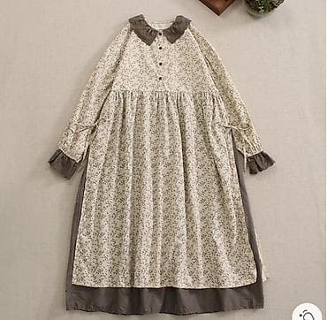 Платье в винтажном стиле с цветочным принтом - Свободный силуэт миди at lalafo.kg Платье в винтажном стиле с цветочным принтом - Свободный силуэт миди