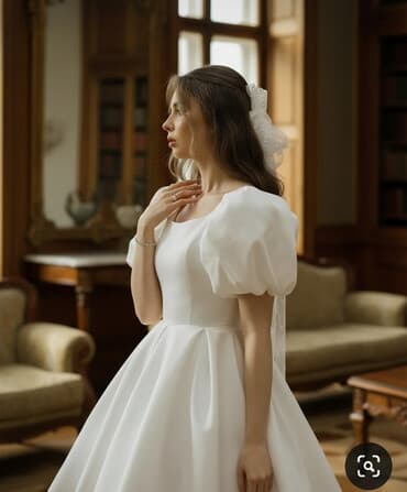 Вечернее платье, А-силуэт, Короткая модель, Шелк, С рукавами, 2XL at lalafo.kg Вечернее платье, А-силуэт, Короткая модель, Шелк, С рукавами, 2XL