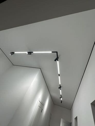 Натяжные потолки Натижной потолок Линейные и точечные осветительные at lalafo.kg Натяжные потолки Натижной потолок Линейные и точечные осветительные