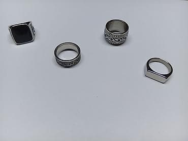 Мужские кольца (набор из 4 моделей), сталь 150 сом за 1 кольцо at lalafo.kg Мужские кольца (набор из 4 моделей), сталь 150 сом за 1 кольцо