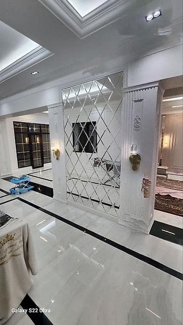 Зеркальная панель «ромб» для интерьера - Большая настенная композиция lalafo.kg да Зеркальная панель «ромб» для интерьера - Большая настенная композиция