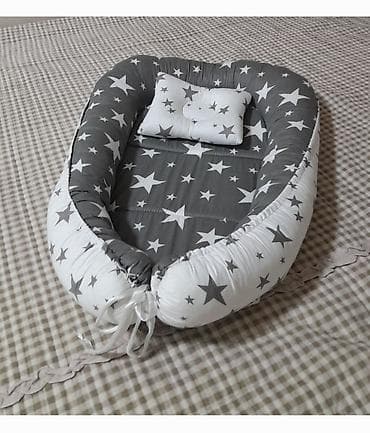 Гнездышко-кокон для новорожденных, мягкий матрасик с бортиками по at lalafo.kg Гнездышко-кокон для новорожденных, мягкий матрасик с бортиками по