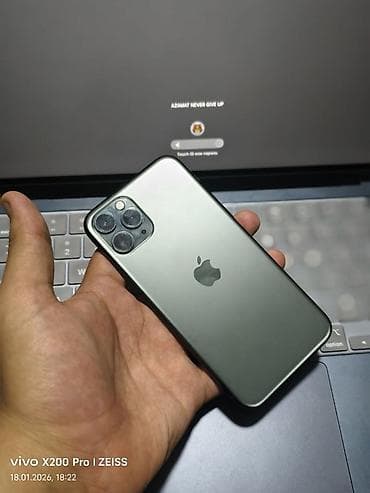 IPhone 11 Pro, Б/у, 64 ГБ, Matte Midnight Green, Чехол, 84 % at lalafo.kg IPhone 11 Pro, Б/у, 64 ГБ, Matte Midnight Green, Чехол, 84 %