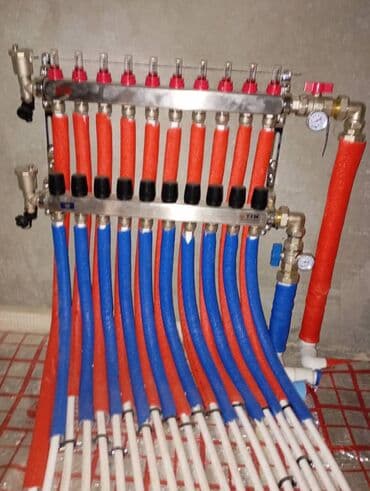 Монтаж инженерных систем: теплый пол водяной, коллекторные узлы и at lalafo.kg Монтаж инженерных систем: теплый пол водяной, коллекторные узлы и