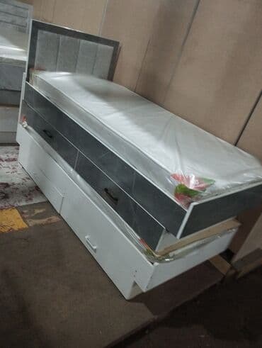 Односпальная кровать, Новый, С мягким изголовьем, длина - 205 см at lalafo.kg Односпальная кровать, Новый, С мягким изголовьем, длина - 205 см