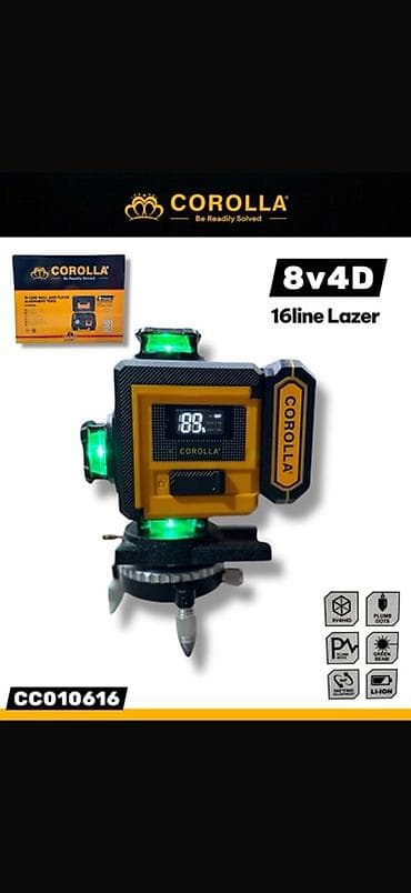 Лазерный уровень COROLLA 8v4D, 16 линий - 4D-разметка: формирует 16 at lalafo.kg Лазерный уровень COROLLA 8v4D, 16 линий - 4D-разметка: формирует 16