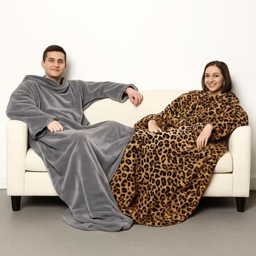 Плед с рукавами серый и леопардовый, размер 150 х 200 см ✨ Пледы с at lalafo.kg Плед с рукавами серый и леопардовый, размер 150 х 200 см ✨ Пледы с