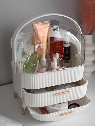 Органайзер для косметики с пылезащитной крышкой - Формат: настольный at lalafo.kg Органайзер для косметики с пылезащитной крышкой - Формат: настольный