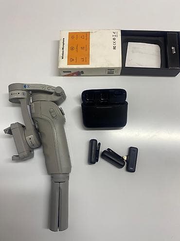 Беспроводной микрофонный комплект + ручной стабилизатор для смартфона lalafo.kg да — 2 Беспроводной микрофонный комплект + ручной стабилизатор для смартфона — 2