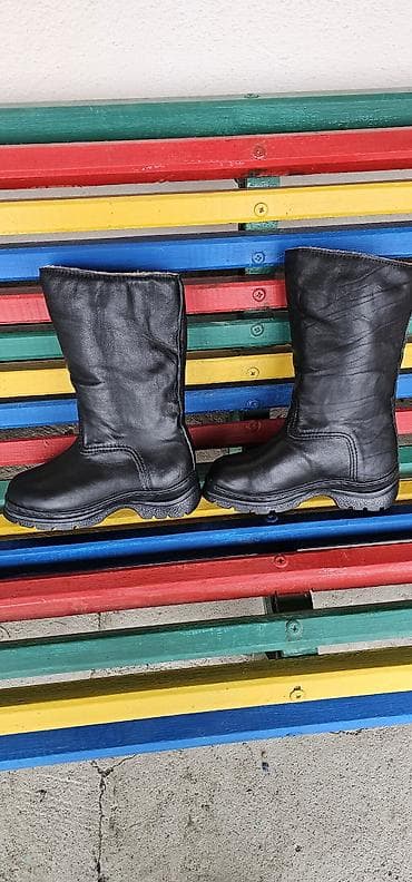 Зимние мужские сапоги из черной натуральной кожи. - Утепление at lalafo.kg Зимние мужские сапоги из черной натуральной кожи. - Утепление