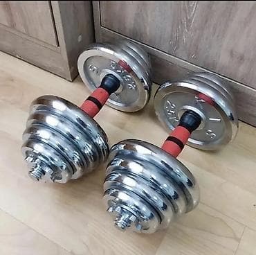 Разборные хромированные гантели, комплект из 2 штук. Характеристики at lalafo.kg Разборные хромированные гантели, комплект из 2 штук. Характеристики