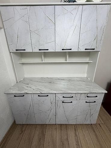 Кухонный гарнитур, Б/у, цвет - Серый at lalafo.kg Кухонный гарнитур, Б/у, цвет - Серый