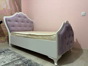 Детская односпальная кровать, Б/у, Для девочки, С матрасом, Дерево, Самовывоз at lalafo.kg Детская односпальная кровать, Б/у, Для девочки, С матрасом, Дерево, Самовывоз