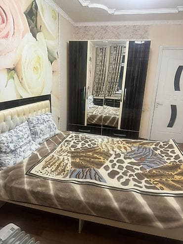 Двуспальная кровать с матрасом и комплектом спального текстиля + at lalafo.kg Двуспальная кровать с матрасом и комплектом спального текстиля +