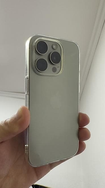 IPhone 15 Pro, Б/у, 256 ГБ, Natural Titanium, Чехол, 84 % at lalafo.kg IPhone 15 Pro, Б/у, 256 ГБ, Natural Titanium, Чехол, 84 %