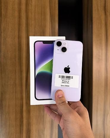 IPhone 14, Б/у, 256 ГБ, Deep Purple, Защитное стекло, Чехол, Коробка, 78 % at lalafo.kg IPhone 14, Б/у, 256 ГБ, Deep Purple, Защитное стекло, Чехол, Коробка, 78 %