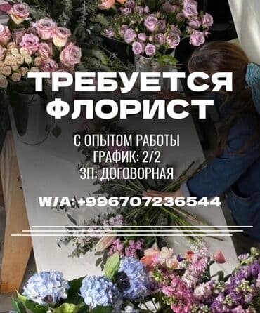 Вакансия: флорист Требуется флорист с опытом работы. График: 2/2 at lalafo.kg Вакансия: флорист Требуется флорист с опытом работы. График: 2/2