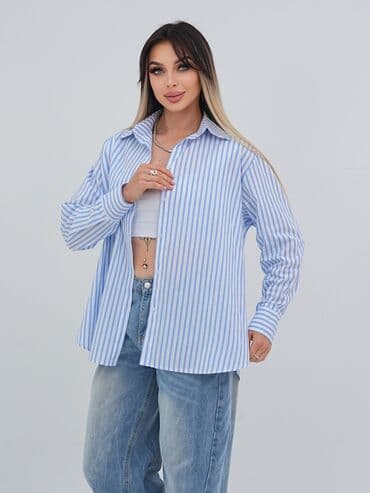 Продается стильная рубашка в тонкую голубую полоску. Легко сочетается at lalafo.kg Продается стильная рубашка в тонкую голубую полоску. Легко сочетается