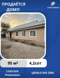 Дом, 95 м², 3 комнаты, Агентство недвижимости at lalafo.kg Дом, 95 м², 3 комнаты, Агентство недвижимости