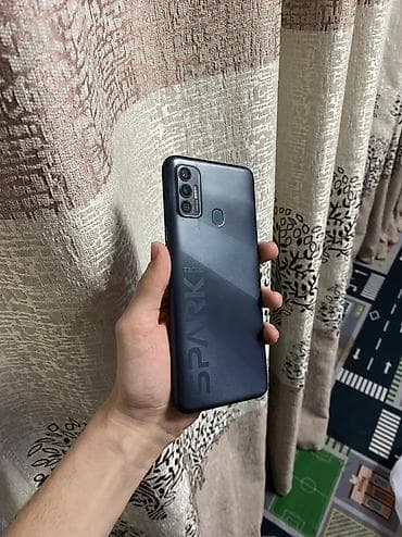 Tecno Spark 7, Б/у, 32 ГБ, цвет - Черный, 2 SIM at lalafo.kg Tecno Spark 7, Б/у, 32 ГБ, цвет - Черный, 2 SIM