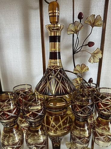 Набор для крепких напитков Богемия Чехословакия at lalafo.kg Набор для крепких напитков Богемия Чехословакия