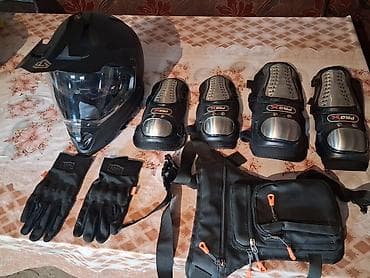 Набор мотоэкипировки Состав: - Шлем интеграл/эндуро с прозрачным at lalafo.kg Набор мотоэкипировки Состав: - Шлем интеграл/эндуро с прозрачным