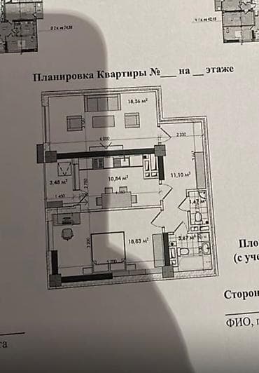 2 комнаты, 68 м², Готовая ПСО (под самоотделку) at lalafo.kg 2 комнаты, 68 м², Готовая ПСО (под самоотделку)