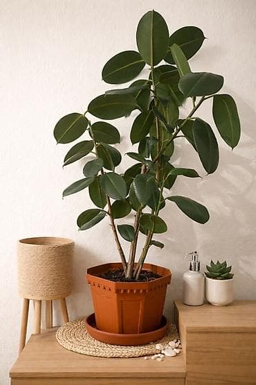 Фикус эластика (Ficus elastica) в горшке - Декоративно-лиственное at lalafo.kg Фикус эластика (Ficus elastica) в горшке - Декоративно-лиственное