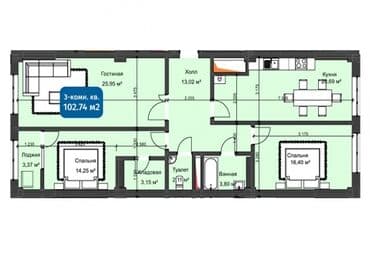 3 комнаты, 103 м², Элитка, 5 этаж, ПСО (под самоотделку) at lalafo.kg 3 комнаты, 103 м², Элитка, 5 этаж, ПСО (под самоотделку)