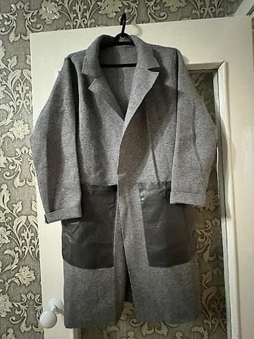 Пальто, Халат, Осень-весна, Трикотаж, По колено, Карманы накладные, M at lalafo.kg Пальто, Халат, Осень-весна, Трикотаж, По колено, Карманы накладные, M