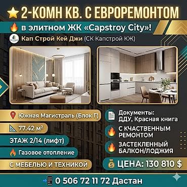 2 бөлмө, 77 м², Элитка, 2 кабат, Евро оңдоо lalafo.kg да 2 бөлмө, 77 м², Элитка, 2 кабат, Евро оңдоо