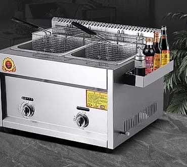 Профессиональная двухсекционная фритюрница из нержавеющей стали - Две at lalafo.kg Профессиональная двухсекционная фритюрница из нержавеющей стали - Две