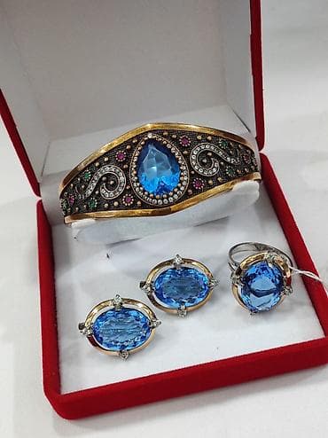 Серебряный Комплект+ Билерик Серебро 925 с напылением золото Размеры at lalafo.kg Серебряный Комплект+ Билерик Серебро 925 с напылением золото Размеры