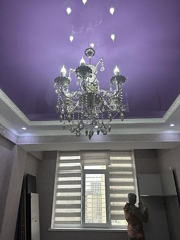 Классическая подвесная б/у люстра с хрустальными подвесками и at lalafo.kg Классическая подвесная б/у люстра с хрустальными подвесками и